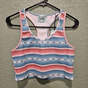 NWT Range by Rock & Roll Denim Light Turquoise Serape Bralette XL